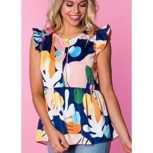 NWT Crosby by Mollie Burch Dori Matisse Ruffle Top